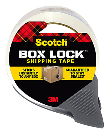 Scotch® Box Lock Packing Tape, 1-15/16" x 38-1/4 Yd, Clear
