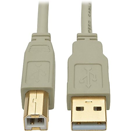 Eaton Tripp Lite Series USB 2.0 A to B Cable (M/M), Beige, 6 ft. (1.83 m)- Shielding - Beige - U022-006-BE