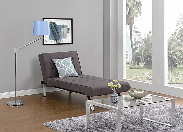 Dhp emily linen chaise lounger clearance