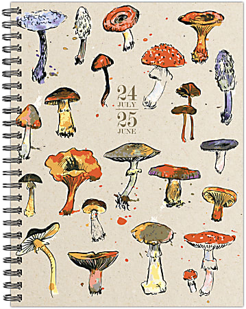 2024-2025 Willow Creek Press Weekly/Monthly Planner, 6-1/2" x 8-1/2", Mushrooms, July To June, 47453