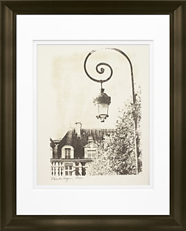 Timeless Frames Marren Espresso-Framed Landscape Artwork, 11" x 14", Place Des Vosges Lamp