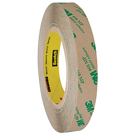 3M™ 468MP Adhesive Transfer Tape, 3" Core, 0.75" x 60 Yd., Clear, Case Of 48