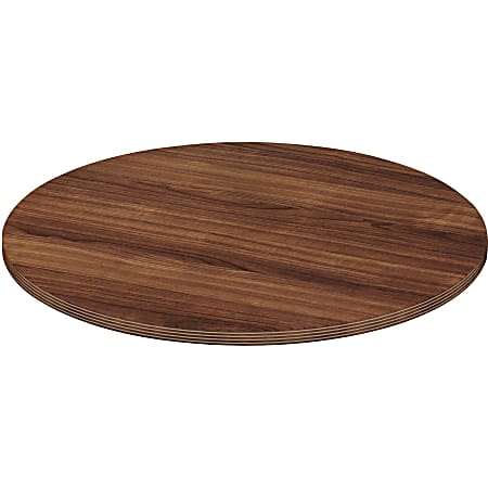 Lorell® Chateau Series Round Conference Table Top, 4'W, Walnut