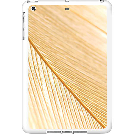 OTM iPad Air White Glossy Case Feather Collection, Gold - For Apple iPad Air Tablet - Feather - White, Gold - Glossy