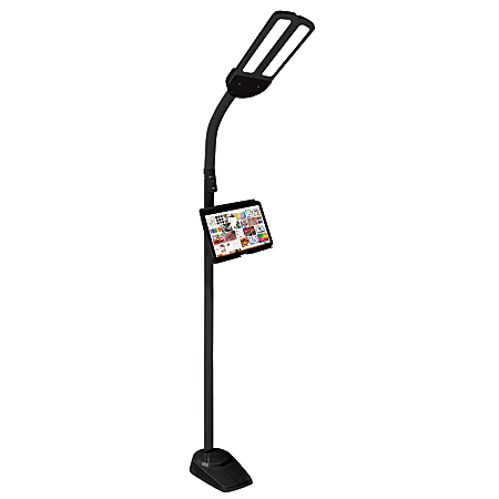 OttLite® Dual Shade Traditional LED Floor Lamp, 62”, Black