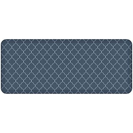 GelPro Designer Comfort Polyurethane Anti-Fatigue Floor Mat For Hard Flooring, 20" x 48", Trellis Blue