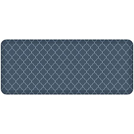 GelPro Designer Comfort Polyurethane Anti-Fatigue Floor Mat For Hard Flooring, 20" x 48", Trellis Blue
