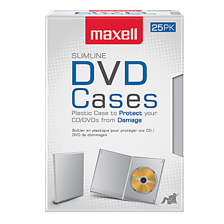Maxell® DVD Video Cases, Slim, Clear, Pack Of 25