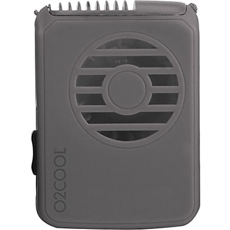 O2 Cool Deluxe Necklace Fan - 1 Speed - Lightweight - 6" Height x 3.4" Width x 1.2" Depth - Gray