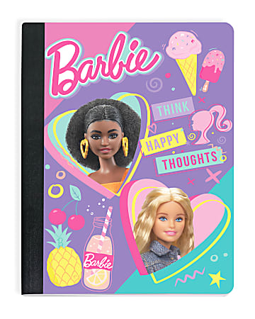 Innovative Designs Licensed Composition Notebook, 7-1/2” x 9-3/4”, Single Subject, Wide Ruled, 100 Sheets, Barbie
