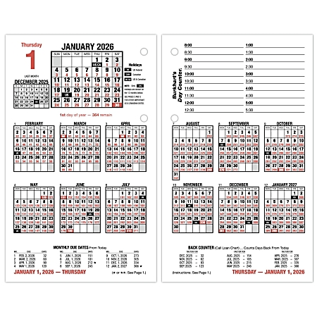 AT-A-GLANCE® Burkhart's Day Counter® 2026 Daily Loose-Leaf Desk Calendar Refill, Large, 4 1/2" x 7 1/2"