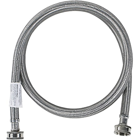 Certified Appliance Accessories Braided Stainless Steel Washing Machine Hose with Elbow - 72" - Silver, Stainless Steel - WM72SS