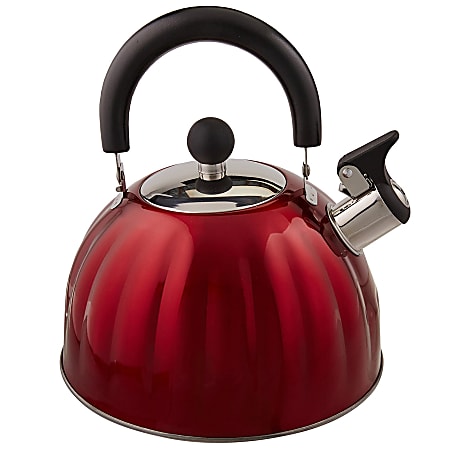 Mr. Coffee 2.1-Quart Whistling Tea Kettle, Twining, Red