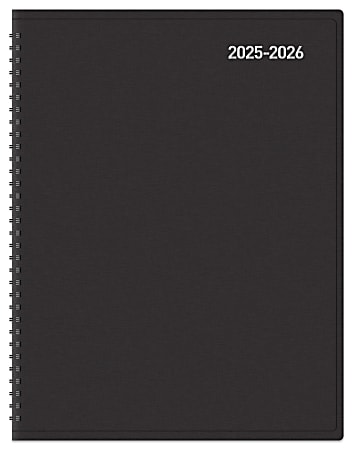 2025-2026 Office Depot® Brand 14-Month Weekly/Monthly Academic Planner, Horizontal Format, 8" x 11", 30% Recycled, Black, July 2025 To August 2026