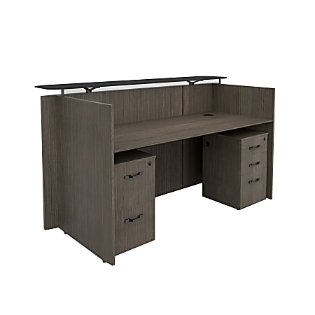 Forward Furniture Diamond 48"W Reversible Desk Return, Colorado Walnut