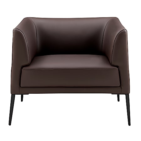 Eurostyle Matias Faux Leather Lounge Chair, Matte Black/Brown