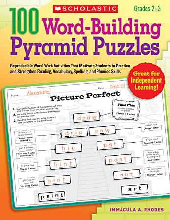Scholastic 100 Word-Building Pyramid Puzzles