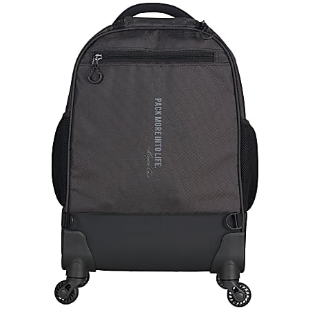 Kenneth Cole Reaction R Tech Rolling Laptop Backpack BlackSilver Office Depot