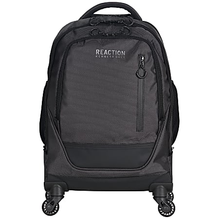 Kenneth Cole Reaction R Tech Rolling Laptop Backpack Black Silver