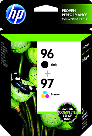 HP 96/97 Black And Tri-Color Ink Cartridges, Pack Of 2, C9353FN