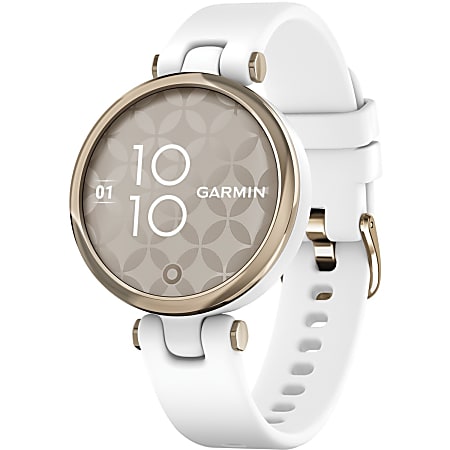 Line Garmin Lily Smart Watch - Women - Heart Rate Monitor, Pulse Oximeter Sensor, Accelerometer, Ambient Light Sensor  - TFT LCD - Touchscreen - Bluetooth - 120 Hour - 1.34" - White, Cream Gold Case