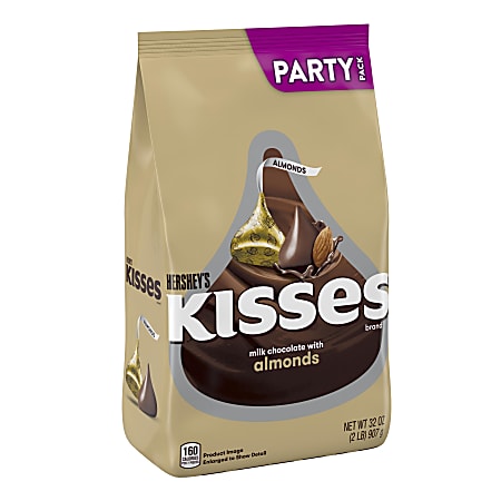 Hershey's® Kisses Milk Chocolate With Almonds Candy, 32 Oz Bag