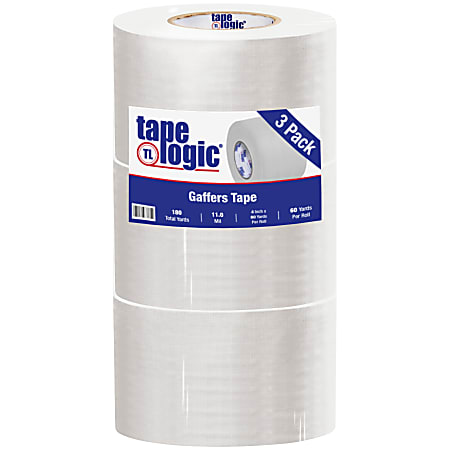 Tape Logic Gaffers Tape, 4" x 60 Yd., 11 Mil, White, Case Of 3 Rolls