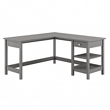 Bush Business Furniture Broadview 60"W L-Shaped Corner Desk With Storage, Modern Gray, Standard Delivery