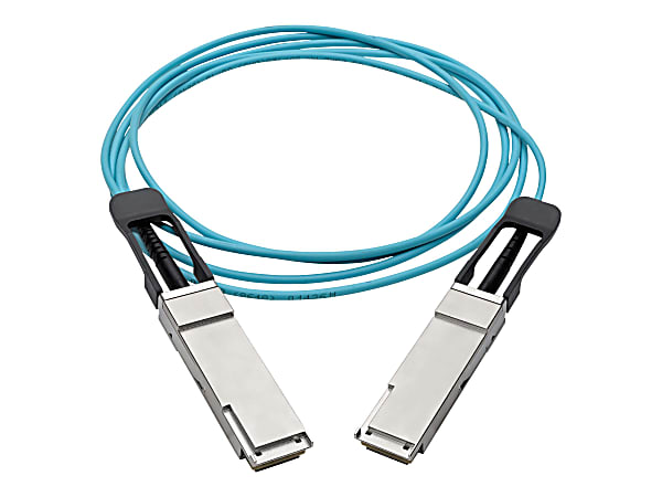 Tripp Lite QSFP+ to QSFP+ Active Optical Cable - 40Gb, AOC, M/M, Aqua, 2 m (6.6 ft.)