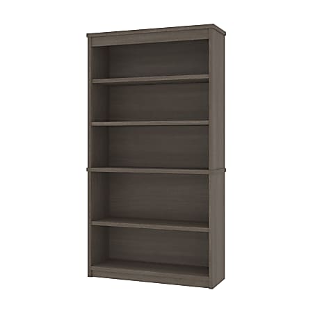 Bestar Universel 66"H 5-Shelf Bookcase, Bark Gray