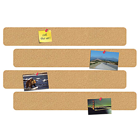 FORAY™ 10" Cork Bulletin Bars, Pack Of 4