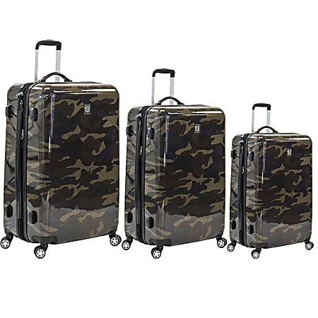 ful Ridgeline Aluminum Rolling 3 Piece Luggage Set Camouflage