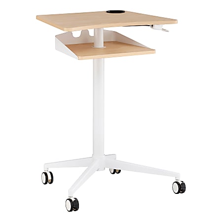 Safco® Vum Mobile Workstation, 48-1/4"H x 30-3/4"W x 22-7/8"D, Natural/White