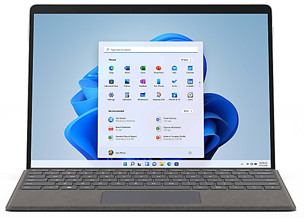 Microsoft® Surface Pro 8 Wi-Fi Tablet, 13" Screen, 8GB Memory, 128GB Solid State Drive, Windows® 11, Platinum