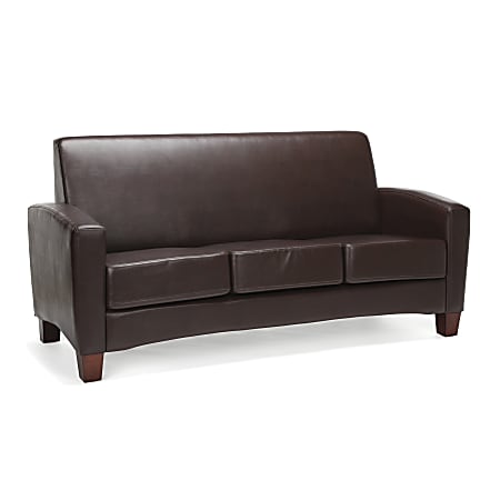 Essentials By OFM Traditional Armed Sofa, Brown/Brown