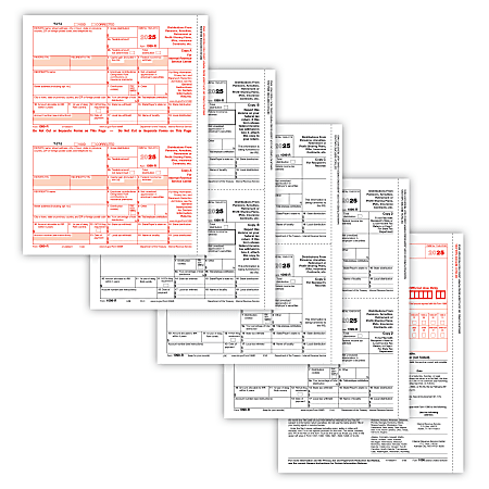 ComplyRight® 1099-R Tax Forms, 6-Part, 2-Up, Copies A, B, C, D, 8-1/2" x 11", Pack Of 10 Forms