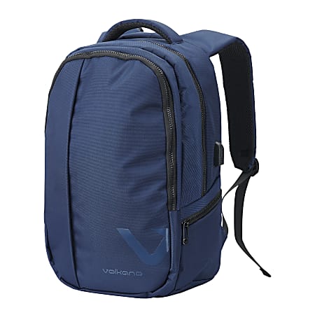 Volkano Midtown Backpack With 15.6 Laptop Pocket Navy - Office Depot