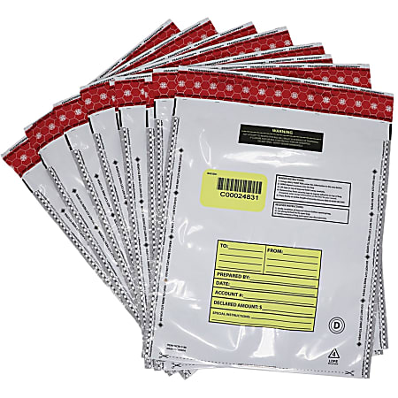 Nadex Coins Deposit Bags, 12x16, Opaque, 100 Pack - 12" Width x 16" Length - Opaque - Film - 100/Pack - Cash