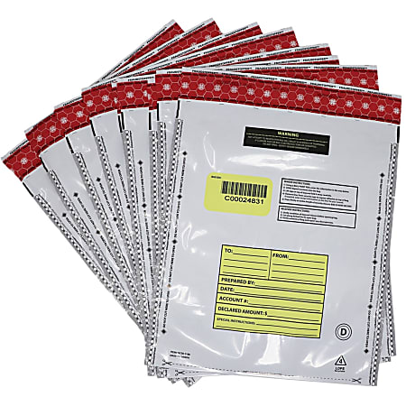 Nadex Coins Deposit Bags, 12x16, Opaque, 100 Pack