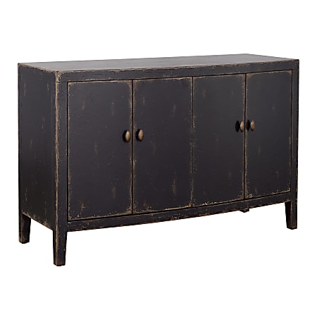 Coast to Coast Mina 4-Door Credenza, 34”H x 52”W x 20”D, Gibson Coal/Brown