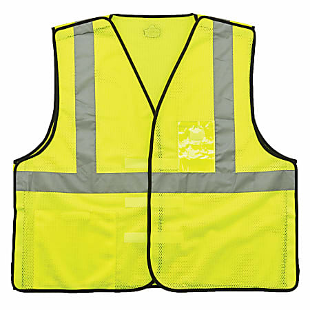 Ergodyne GloWear Safety Vest, ID Holder, Type-R Class 2, 4X/5X, Lime, 8216BA 