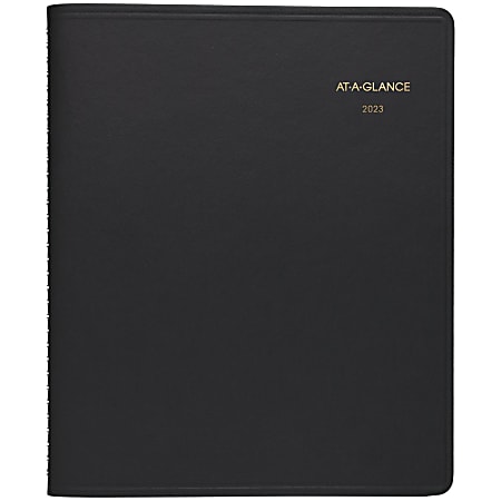AT-A-GLANCE 24-Hour 2023 RY Daily Appointment Book Planner, Black, Large, 8 1/2" x 11"