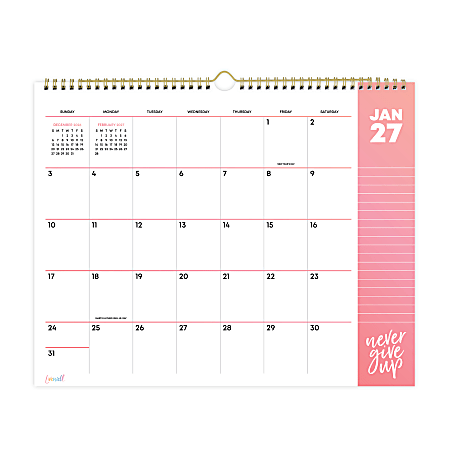 2027 Blue Sky LiveWell Colors Monthly Wall Calendar, 15x12, Safety Wirebound, Monthly Layout, Jan-Dec 2027, Qty 1