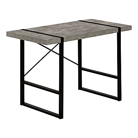 Monarch Specialties Randy 49"W Computer Desk, Concrete/Black