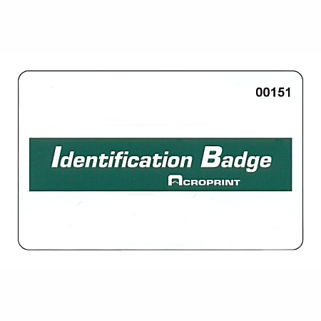 Acroprint TGPLUS Badges For timeQplus MagStripe Systems, Consecutively Numbered 16 - 50, 3" x 4", Pack Of 35