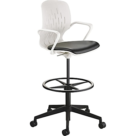 Safco® Shell Extended-Height Chair, Black/White