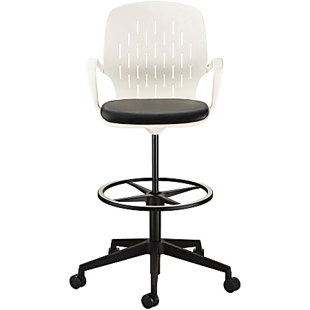 Safco Shell Extended Height Chair BlackWhite Office Depot