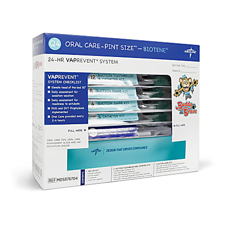 Medline 24-Hour Oral Care Kits, Pint Size, Pack Of 20