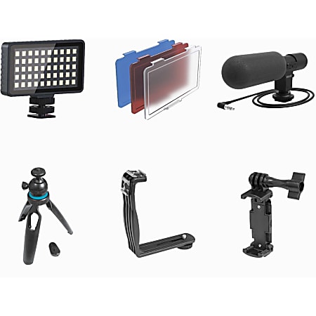 Bower Smart Photo Vlogger Kit With LED Light, Microphone & Remote, Black, WA-VLEKIT2