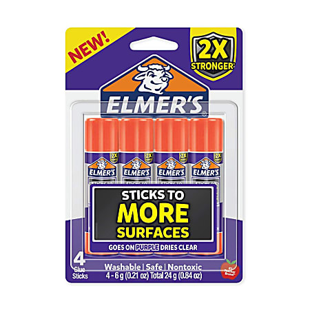 Elmer's® Extra-Strength School Glue Sticks, 6 Gm, Pack Of 4 Sticks